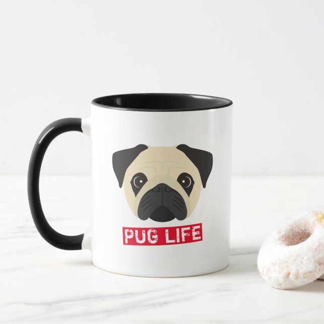 Mops Life-Kaffee-Tasse Tasse (Mit Donut)