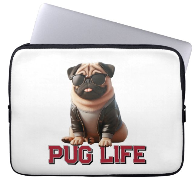 Mops Life Niedlich Mops Hund Laptopschutzhülle (Vorderseite)