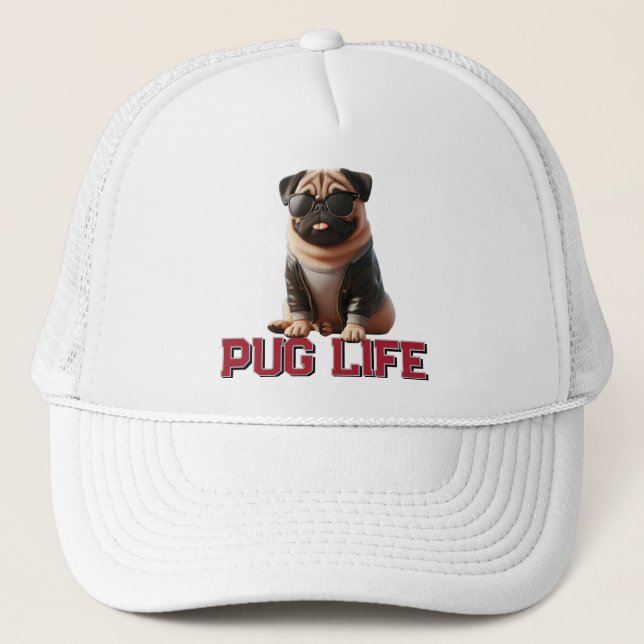 Mops Life Niedlich Mops Hund Truckerkappe (Vorderseite)