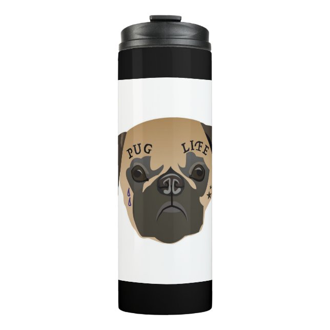 Mops Life Niedlich Mops Lover Geschenk Thermosbecher (Vorderseite)