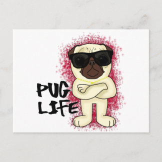 Mops Life Postkarte