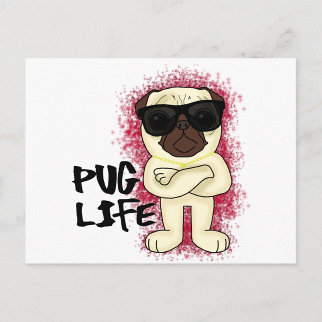Mops Life Postkarte (Vorderseite)