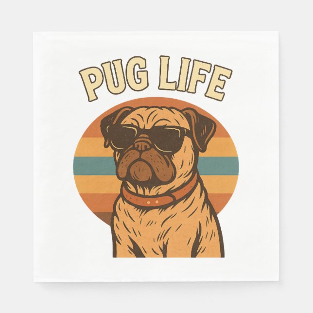 Mops Life Serviette (Vorderseite)