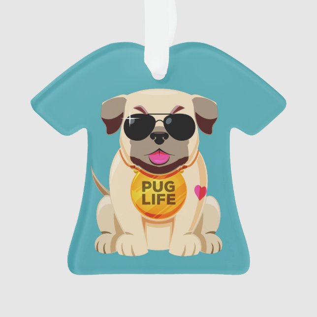 Mops Life-Sondertextverzierung Ornament (Vorderseite)
