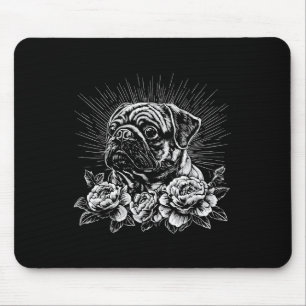Mops Lover Dog Retro Style Tattoo _1 Mousepad