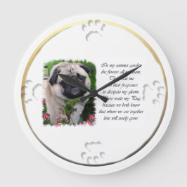 Mops Lovers Art Große Wanduhr