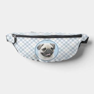Mops Malerei Fawn Silver Niedlich Original Haustie Bauchtasche