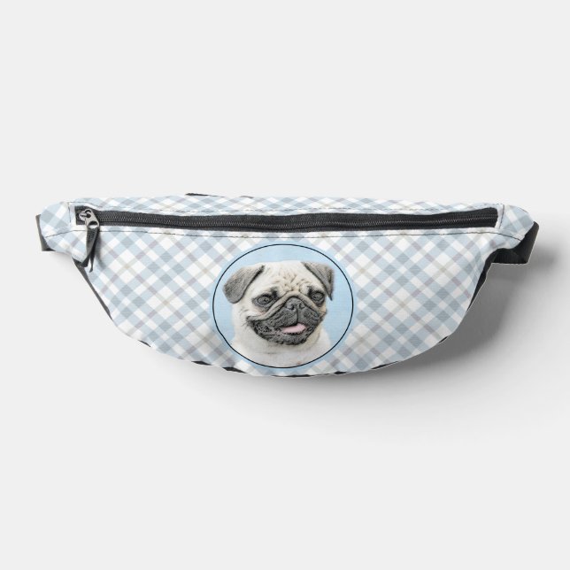 Mops Malerei Fawn Silver Niedlich Original Haustie Bauchtasche (Ablage )