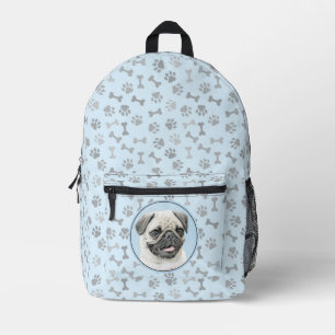Mops Malerei - Niedliche Original Hunde Kunst Bedruckter Rucksack