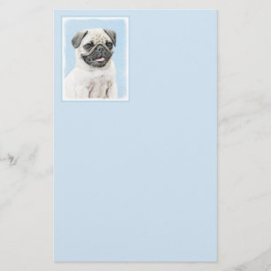Mops Malerei - Niedliche Original Hunde Kunst Briefpapier