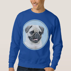 Mops Malerei - Niedliche Original Hunde Kunst Sweatshirt