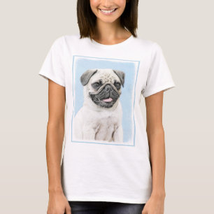 Mops Malerei - Niedliche Original Hunde Kunst T-Shirt