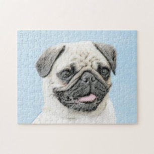 Mops-Malerei - Süße originelle Hundekunst Puzzle