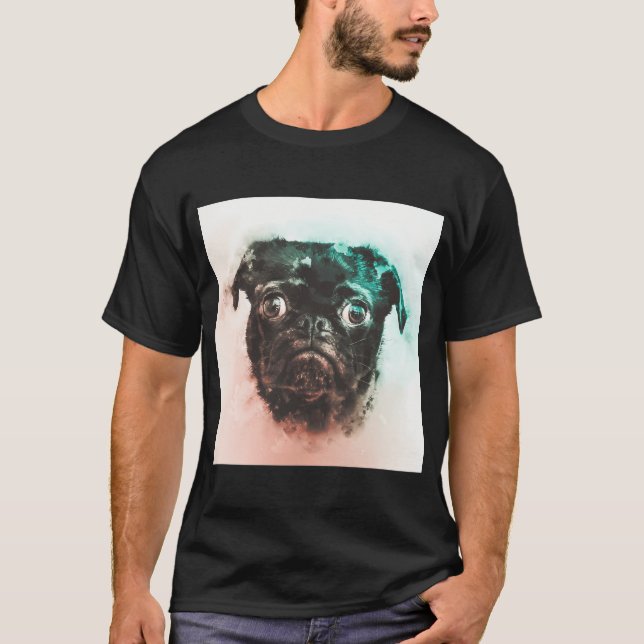 Mops-Malerei T-Shirt (Vorderseite)