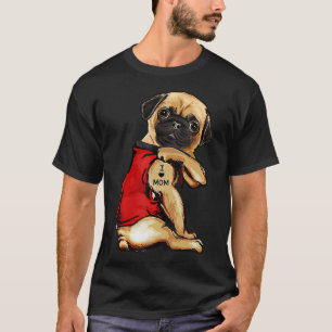 Mops-Mama Buntes Lieben Möpse T-Shirt