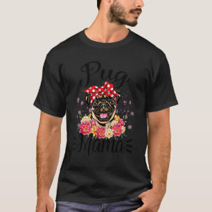 Mops-Mama Florals Süße Hundefrau Muttertag T-Shirt