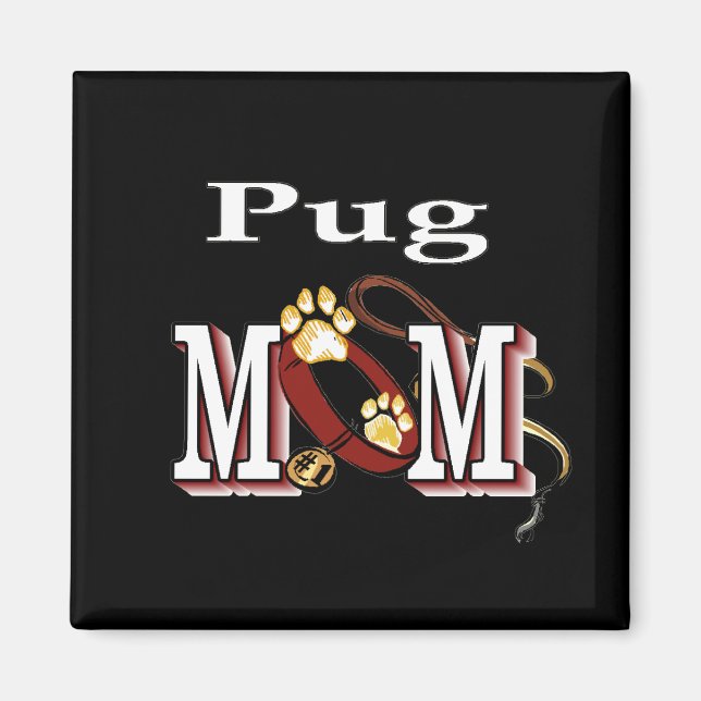 Mops MAMA Geschenke Magnet (Vorne)