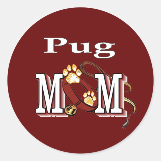 Mops MAMA Geschenke Runder Aufkleber (Vorderseite)