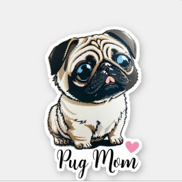 Mops Mama Heftsticker Aufkleber