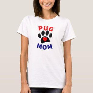 Mops Mama Hunde Mama Zeichnend T-Shirt