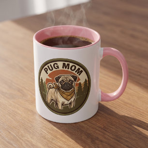 Mops-Mama-Kaffeetasse   Geschenk für Mops-Hundefra Tasse