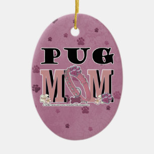 Mops MAMA Keramik Ornament
