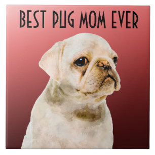 Mops Mama Keramik Tile Fliese