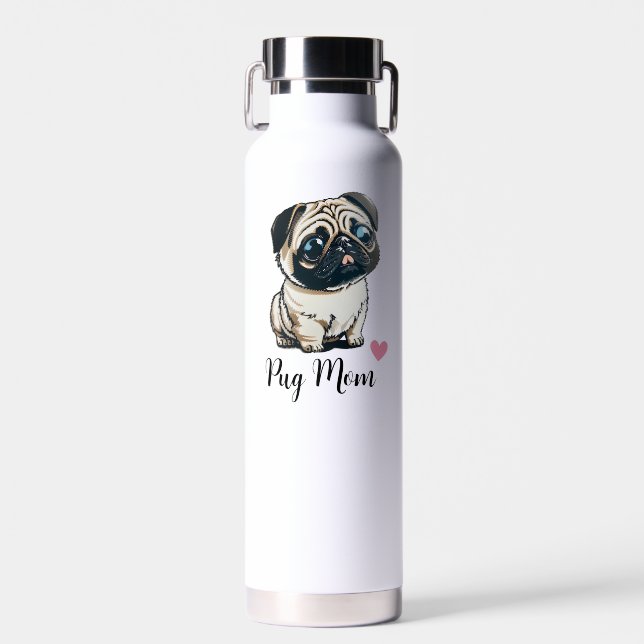 Mops Mama Kupfer Vakuum Trinkflasche (Vorne)