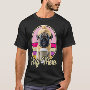 Mops Mama Outfit Kostüm Welpe Hund Retro Mutter Ra T-Shirt