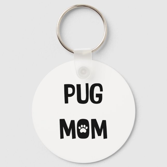 Mops Mama Schlüsselanhänger (Vorderseite)