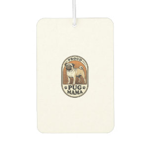 Mops-Mama-Shirt Vintage-Gravur Hunde-Liebhaber Gra Autolufterfrischer