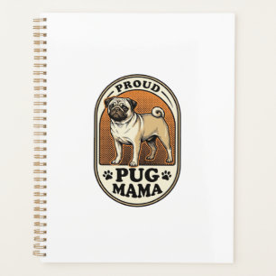 Mops-Mama-Shirt Vintage-Gravur Hunde-Liebhaber Gra Planer