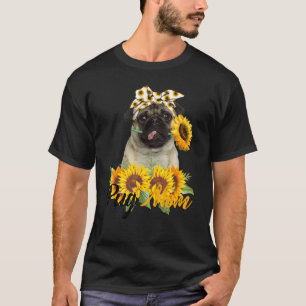 Mops-Mama Sonnenblume Sommer Hundemama Mama Frauen T-Shirt
