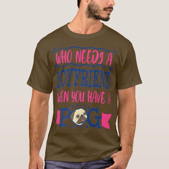 Mops Mama Valentinstag Single T-Shirt (Vorderseite)