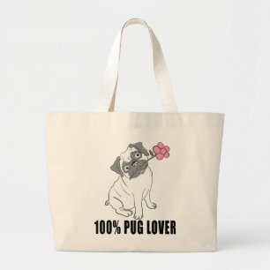 Mops-Mama Welpen Hund Papa Welpen Hunde Liebhaber  Jumbo Stoffbeutel