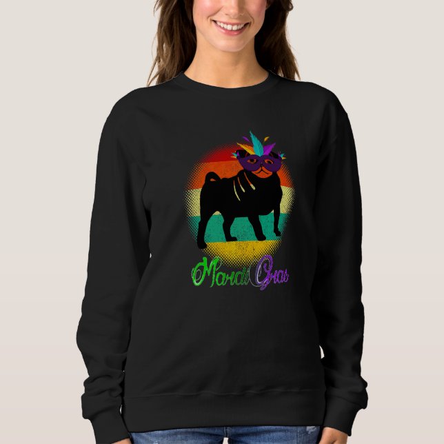 Mops Mardi Gras Party Parco Civico-Ciani Sweatshirt (Vorderseite)