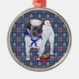 Mops-Matrose Ornament Aus Metall