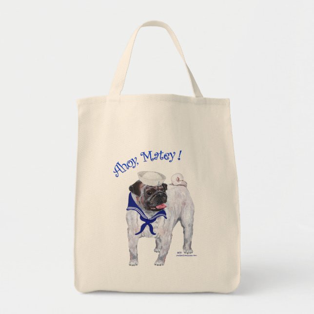 Mops-Matrose Tragetasche (Vorne)