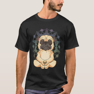Mops Meditation Yoga Pose Hund Haustier Lustig Lie T-Shirt