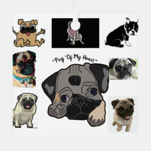"Mops meines Herzens" Ornament Aus Metall