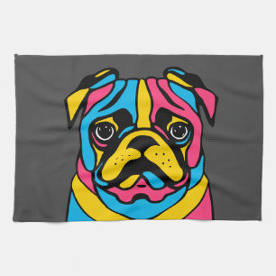 Mops mit 3 Tönen Geschirrtuch