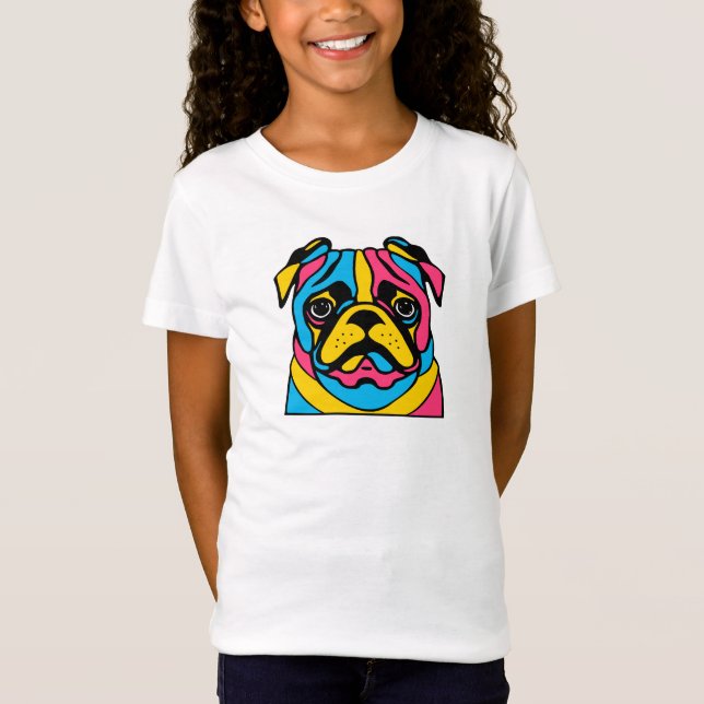 Mops mit 3 Tönen T-Shirt (Vorderseite)