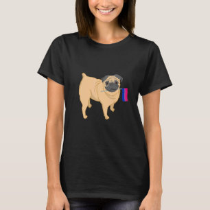 Mops mit Bisexuellen-Stolz-Flagge T-Shirt