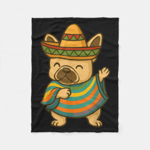 Mops mit Cinco de Mayo-Geste Fleecedecke