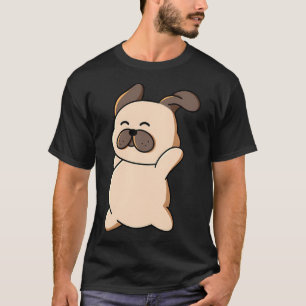 Mops mit einer Pizzascheibe T-Shirt