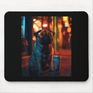 Mops mit Eiskaffee Mousepad