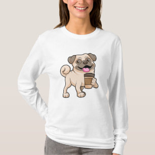 Mops mit Kaffee zum Mitnehmen T-Shirt