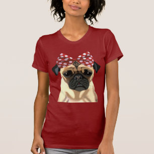 Mops mit rotem Spott auf Kopf 2 T-Shirt