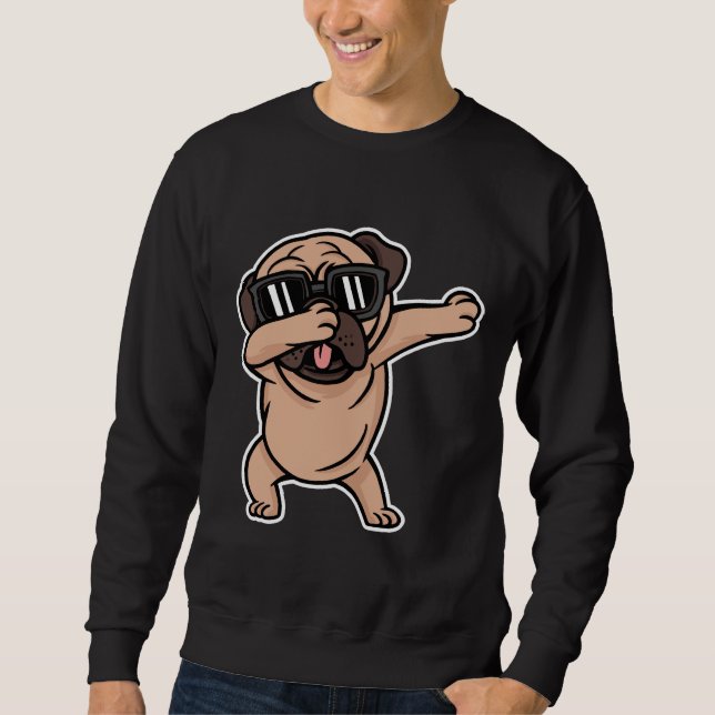 Mops mit Sonnenbrille bestechen Essenzieller T - S Sweatshirt (Vorderseite)