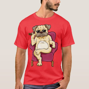Mops mit Sonnenbrille und Zigarre T-Shirt